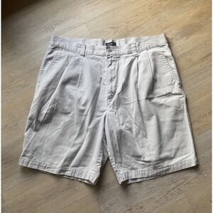 Dockers Men's 100% cotton Relaxed Fit shorts Khaki pleated pockets size 38